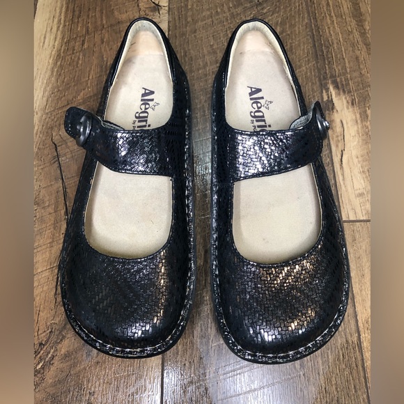 Alegria Shoes - Alegria Metallic Snake Print Platform Mary Jane Size 37 US 6.5